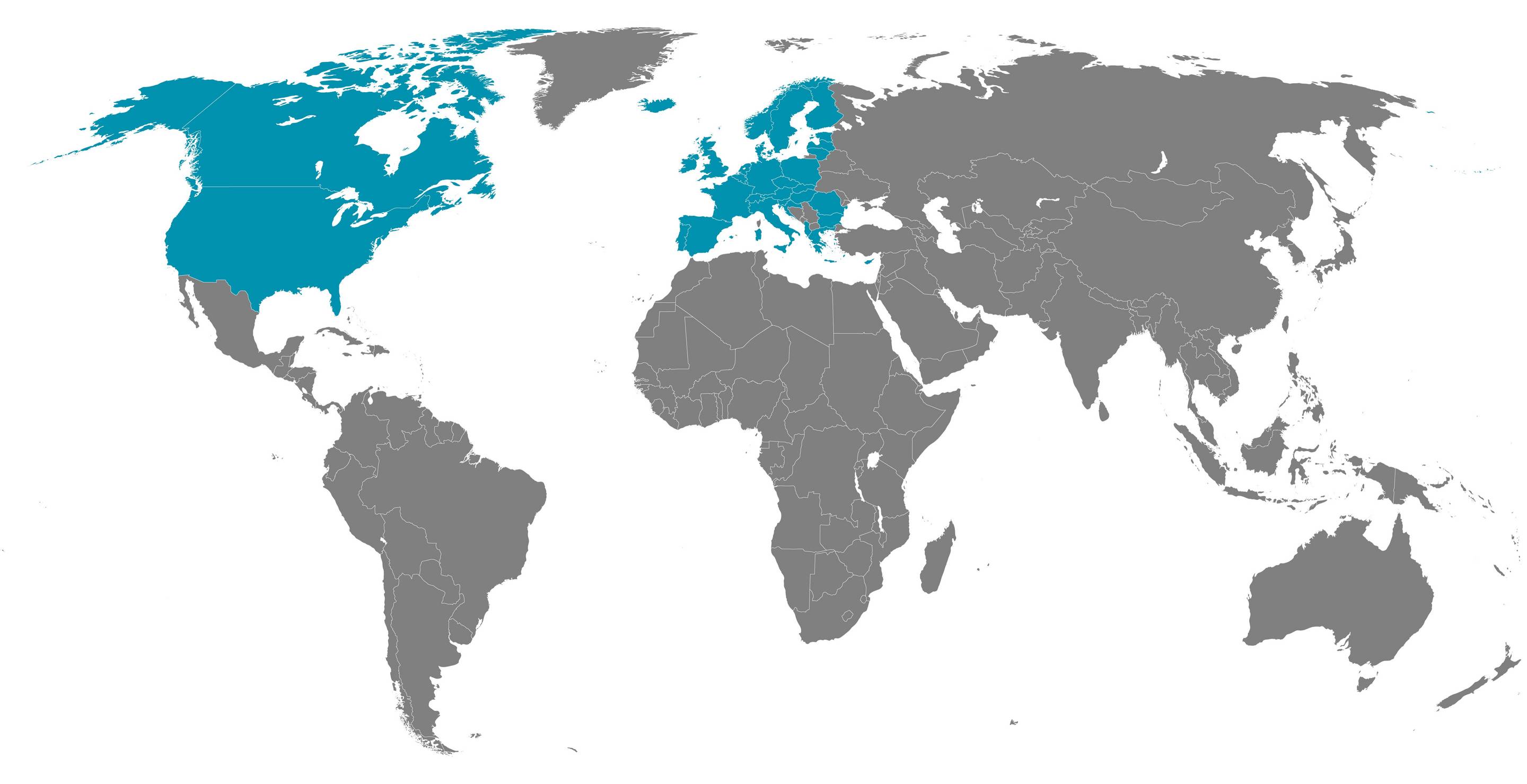 World map with Green's low rates for landline telephony
