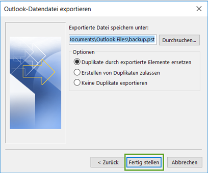 Outlook-Datendatei exportieren