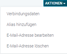 E-Mail-Adresse - Menübutton Aktionen