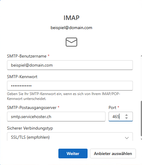 Outlook (New) - IMAP-Konto einrichten