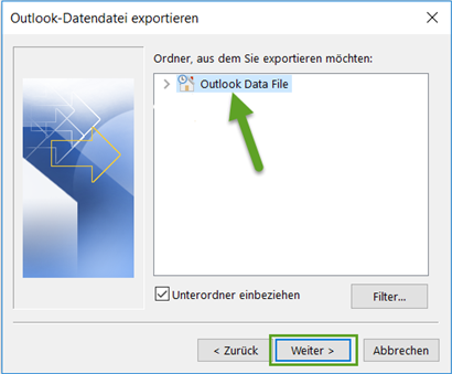 Outlook-Datendatei exportieren
