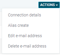 Web & Mail Control Panel - Button Actions