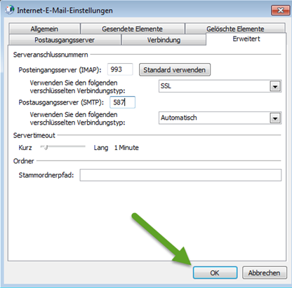 Internet-E-Mail-Einstellungen